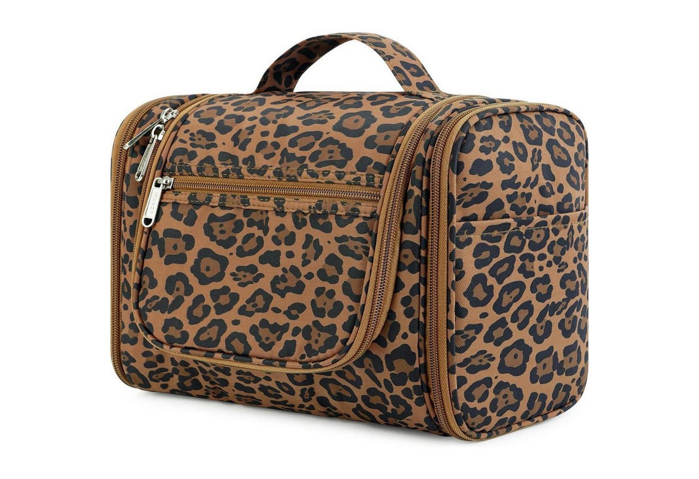 LuxusKollektion Kulturbeutel Waschtasche groß Kulturtasche Herren Damen Camping Brauner Leopard Bild 2