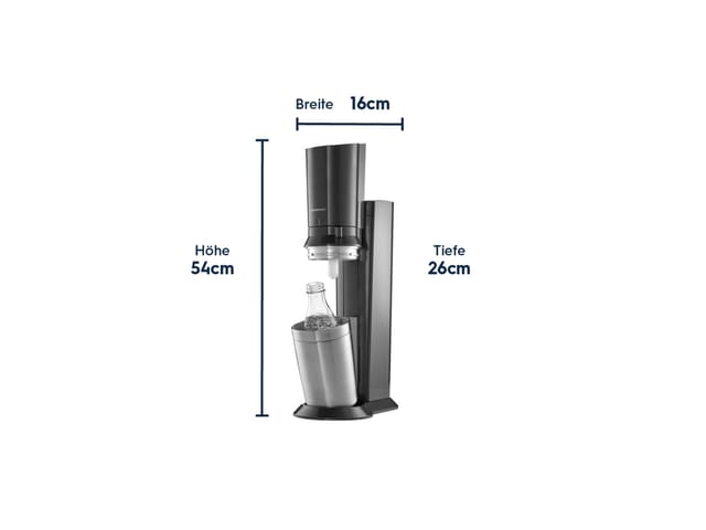 SODASTREAM »Crystal« schwarz, inkl. 0,7 L Glaskaraffe und Zylinder