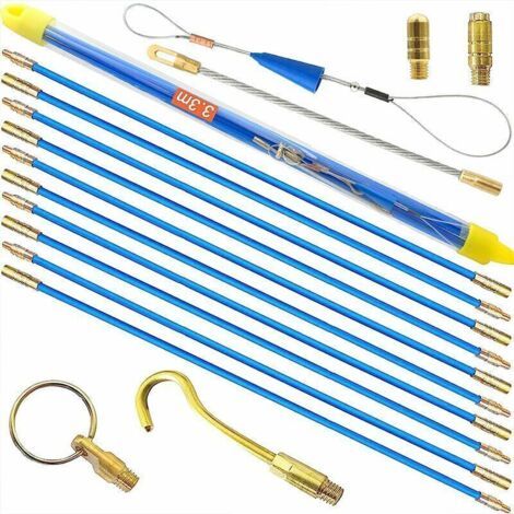 Qorva - Sonderangebot - 33 Cm X 10-teiliges Glasfaser-kabelzieher-set, Einziehbares Installationsset Für Kabel In Kunststoffgehäusen