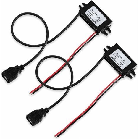 Qorva-2pcs Kfz-stromwandler Dc 12v Auf 5v/3a, Abwärtswandler-adaptermodul Mit Usb-buchse Zum Laden Von Autotelefonen, Radio Und Audio