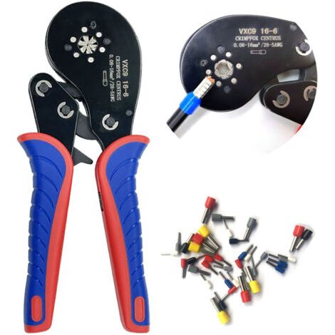 Rhg Crimpzange Für Rohrkabelschuhe 0,08–16 Mm² (28–5 Awg), Multifunktionale Ratschen-crimpzange Für Drähte Und Aderendhülsen, Elektriker-handwerkzeug