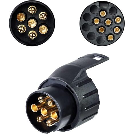 Qorva 7-pin Auf 13-pin Anhängeradapter, Anhängerkupplungsstecker-adapter, Wasserdichter 12-v-anhängerstecker-konverteranschluss, Für Wohnwagen, Lkw, Wohnmobil, Pkw, Boot