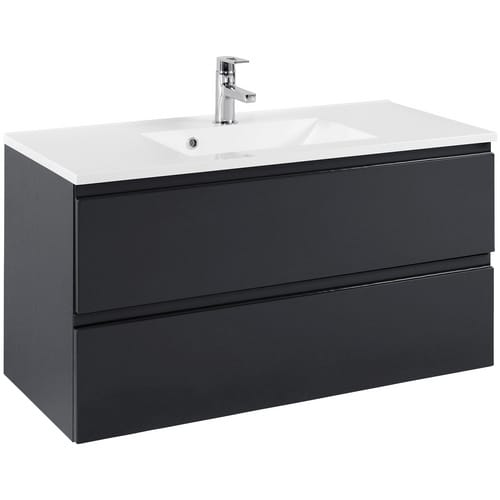 Lomadox - Waschtisch mit 100cm Waschbecken COMO-03, Hochglanz grau, b x h x t ca.: 100 x 56 x 47cm