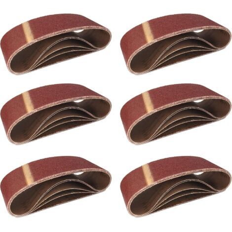 Qorva Schleifbänder Aus Stoff │ 5 Stück │ 100 X 610 Mm │ Mixpack (je 1 Körnung 40/60/80/120/180) │ Für Bandschleifer │ Schleifpapier │ Schleifbandset