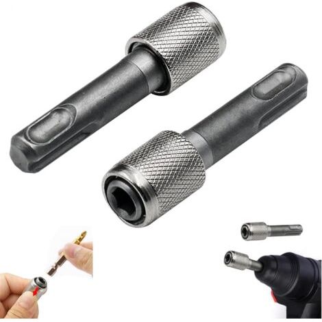 Qorva 2-teiliger Sds-plus Bithalter-adapter 6,35 Mm (1/4") Sechskantschaft-bohrerhalter-konverter Rundschaft Auf Sechskantschaft-adapter Für Schlagbohrmaschinen Und Hämmer