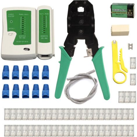 Rhg Ethernet-lan-kabelset, Hochwertiges Crimpwerkzeug, Abisolierzange, Rj45-tester