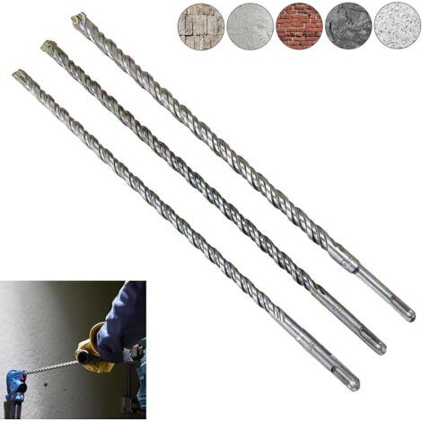 Qorva-sds Plus Betonbohrer, Langer Betonbohrer 10, 12, 14 X 350 Mm, Mit 4 Schneiden, Für Naturstein, Beton, Ziegel Und Hochbau, Elektrischer Schlagbohrer
