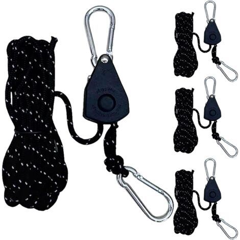 Qorva - 4er-pack Reflektierende Abspannleinen - 4 M - 4 Mm - Leichte Spannleinen - Verstellbar - Für Den Außenbereich, Zelt, Camping, Sonnensegel - Wäscheleine (schwarz)