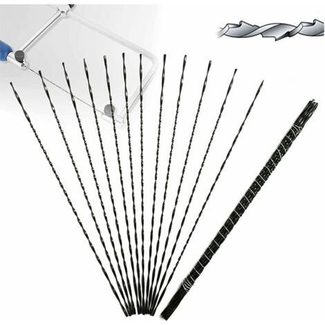 Qorva – Packung Mit 12 Dekupiersägeblättern Aus Kohlenstoffstahl – Spiralverzahnung Für Präzise Schnitte In Holz Und Metall – Länge 13 Cm