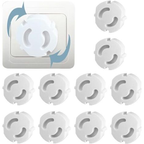 Qorva Kindersicherungsstecker – 10er-pack, Steckerschutz, Kindersicherungsstecker, Babysicherungsstecker, Weiß