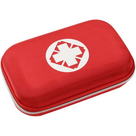 Qorva Leeres Erste-hilfe-set, Mini-medizinbox, Komplett Für Auto, Reisen, Büro, Wandern, Sport, Zuhause, Geschäft (rot, 1 Stück)