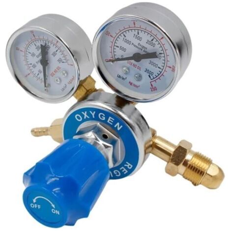 Qorva - Mittelgroßer Messing-druckregler, Sauerstoff-druckregler Aus Messing, G5/8 Gewinde, 0-2,5/0-25 (mpa)