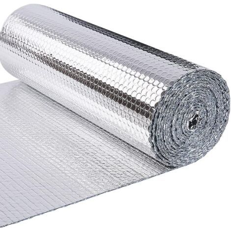 Qorva Doppelseitige 3 Mm Luftpolsterfolie, Wärmedämmfolie, Langlebiger Wärmereflektor Für Heizkörper, Ideal Für Fenster, Autos Und Heizkörper, 0,4 X 5 M