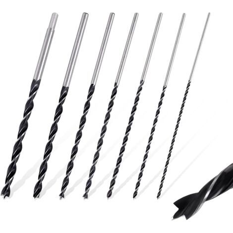 Qorva-7-teiliges Set 300-mm-holzbohrer, Lange Spiralbohrer, Durchmesser 4–12 Mm Für Weich- Und Hartholz
