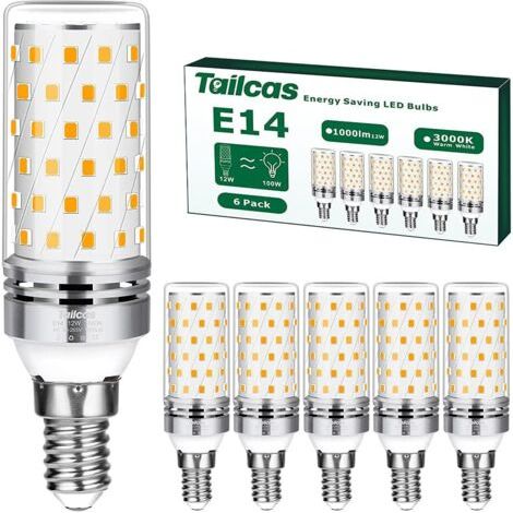 Rhg 6er-pack E14 Led-lampen, Warmweiß, 12 W (entspricht 100 W Halogenlampe), Edison-schraubsockel, E14, 3000 K, 1000 Lm, Nicht Dimmbar, Flimmerfrei, 220–240 V Wechselstrom, Für Kronleuchter Und Nachtt