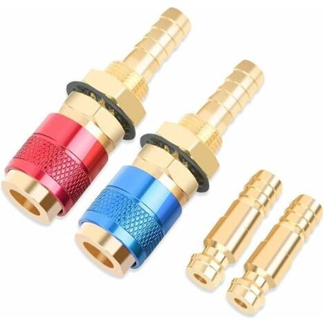 Qorva - Schnellanschluss-sauerstoff-acetylen-brenner, 2 Stück 8mm Schweißgasadapter, Gasanschluss-schnellkupplungen, Schnellgasanschluss-fittings Für Wig-schweißbrenner