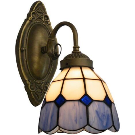 Qorva 26 Cm Wandleuchte Aus Blauem Glas – Retro-stil – Kompatibel Mit E26/e27-leuchtmitteln – Für Flure, Büros, Schlafzimmer