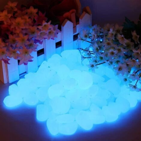 Set Mit 200 Blauen Leuchtsteinen – Ungiftiges Harz – Leuchtet Bis Zu 6 Stunden Lang – Dekoration Für Gärten, Wege Und Aquarien