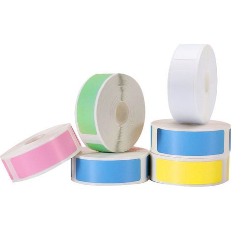 Rollen Mit 12 Mm X 40 Mm Großen Heißsiegeletiketten, Kompatibel Mit Dem Etikettendrucker P15, Rosa, Gelb Und Blau, 160 Etiketten/rolle