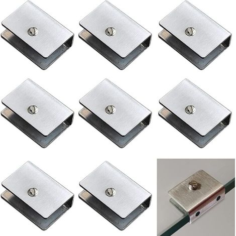 8-teiliges Set Glasregalklemmen, Wandhalterungen Für Glasregale, Schwebende Glasregalhalterungen Für 6–10 Mm Glas, Acryl Und Holz – Inhhub