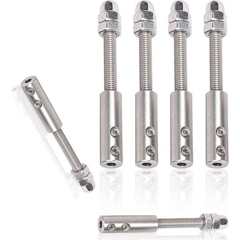 Rhg 6-teiliger Kabelspanner Aus Edelstahl Für 4-mm-edelstahlkabel, Kabelklemmenschrauben Aus Edelstahl, Zum Spannen Von Metallkabeln