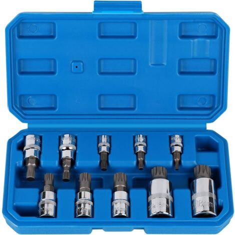 Qorva Außentorx-steckschlüssel 1/2", 1/4", 3/8", 12-punkt-torx-schlüssel M4 M5 M6 M8 M9 M10 M12 M14 M16 M18, Steckschlüssel Mit Koffer