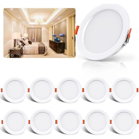 Rhg Led-einbaustrahler, 10er-pack, 5 W, 500 Lumen (entspricht 50 W Glühlampe), 4000 K Weiß, Extraflache Led-strahler Für Bad, Küche, Wohnzimmer, Flur