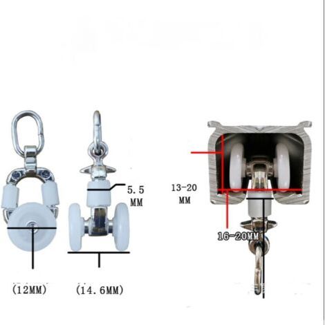 Qorva 20-teiliges Set Gleitrollen Für Gardinenschienen – Lenkrollen Aus Aluminiumlegierung – Für Büromöbel