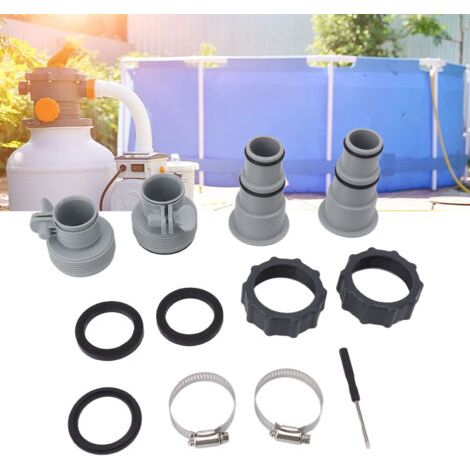 Qorva - Poolschlauchadapter, Ersatzschlauchadapter Mit Klemme Für Pumpen Mit Gewindeanschluss,