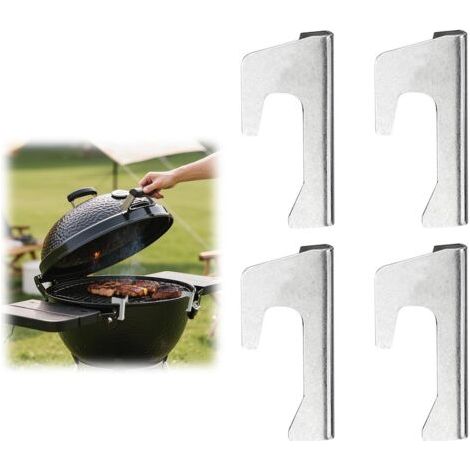 Qorva - Set Mit 4 Universellen Edelstahl-abstandshaltern Für Kochplatten, Feuerstellen, Grillplatten, Kugelgrills Und Grillscheiben