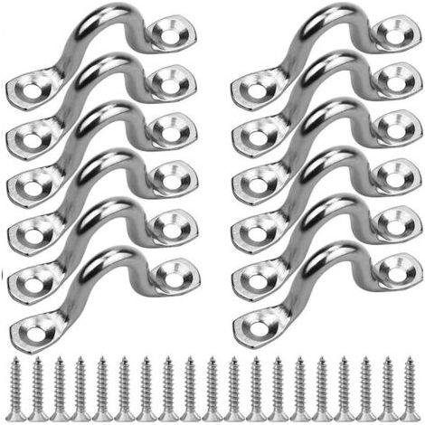 Rhg 12-teiliges Set Edelstahl-ösenplatten, Schraubösen, Deckschnallen, Ösenplatten Aus Edelstahl 316 Mit Schrauben Für Kajak, Boot, Kanu, Kanu-takelage
