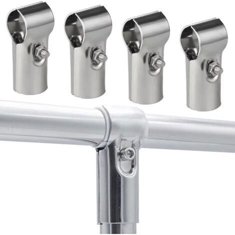 Qorva – 4er-pack T-klemmenverbinder, 25 Mm T-klemmen, Rohrverbinder, Maschendrahtzaunklemmen Aus Edelstahl Für Zäune Und Heimwerkerbedarf