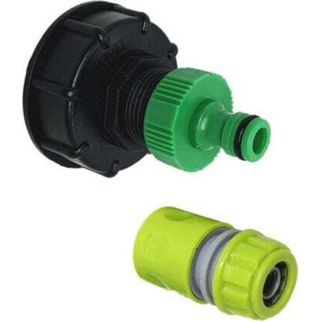 Rhg S60x6 Anschlussstück Mit Zapfhahndüse, 1" Schnellanschluss, Für 1000-liter-ibc-regenwassersammeltank (90 G 1" Nippel Plus 4-punkt-schlauchverbinder)