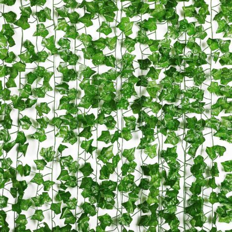 Qorva Künstliche Efeugirlanden - 12er-pack, 210 Cm Länge - Realistisch Wirkende Künstliche Ranken Für Die Dekoration Von Schlafzimmer Und Garten Im Innen- Und Außenbereich, Künstliche Grüne Kunststoff