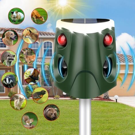 Qorva Solar-katzenabwehrgerät, 2024, 360° Ultraschall-haustierabwehrgerät, Katzenabwehrgerät Für Den Außenbereich, Ip55 Wasserdicht, Ultraschall-katzenabwehrgerät Mit 4 Einstellbaren Modi Und Blitzfun