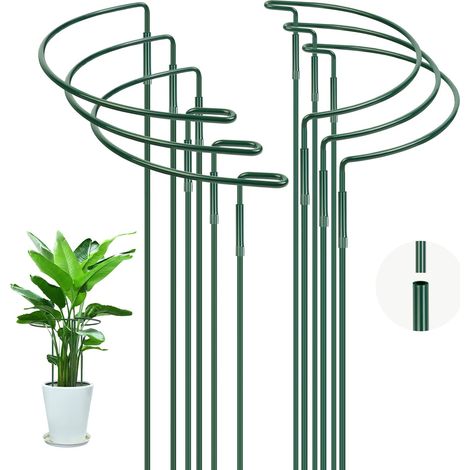 Pflanzenstützen, 6 Stück 20-35 Cm Grüne Halbrunde Metall-gartenpflanzenstützen, Gartenringstützen Für Pfingstrosen, Fetthenne, Gemüse, Tomaten