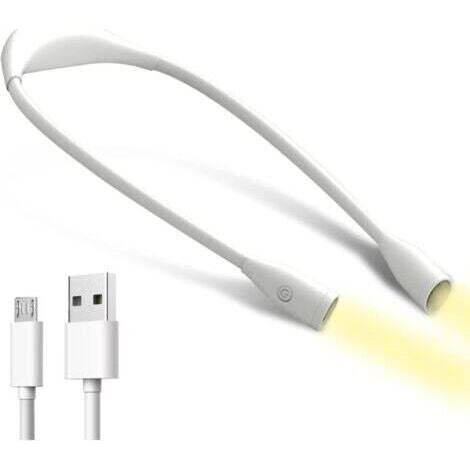 Qorva Leselampe Mit Nackenband, Led-leselampe Zum Schutz Der Augen Von Schülern, Tragbare Leselampe, Wiederaufladbare Led, 3 Einstellbare Farben, Geeignet Zum Lesen, Stricken Und Joggen, Inklusive Usb