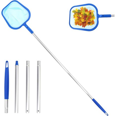 Teichskimmer, Poolskimmer Mit Teleskopgriff, 161 Cm Lang, Feinmaschig, Feinmaschiger Teichskimmer, Feinmaschiger Skimmer, Poolbodenskimmer