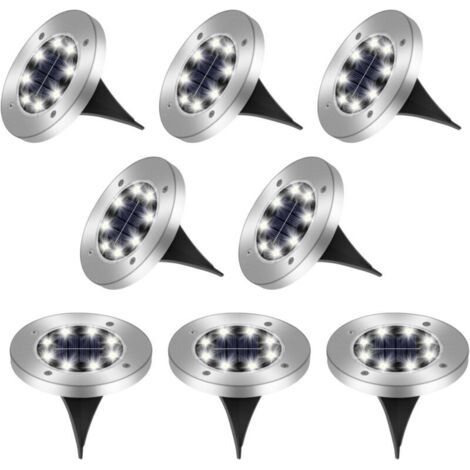 Qorva – Solar-gartenleuchte, 8-teiliges Solarleuchten-set Mit 8 Leds, Ip65 Wasserdichter Solarstrahler, Dekorative Solarleuchte Für Wege Und Terrassen...