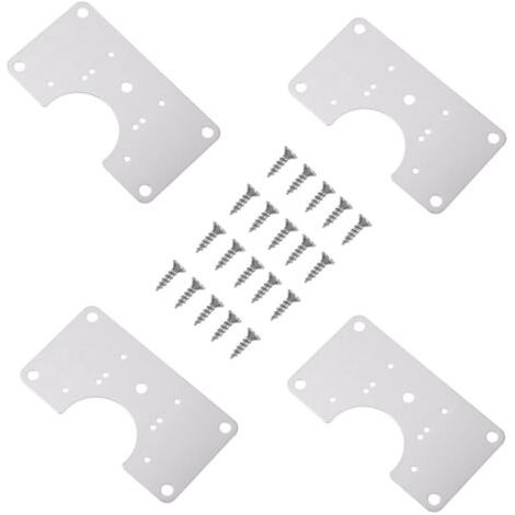 Qorva-4 Sets Edelstahl-scharnierbefestigungsplatten Installations-reparaturset Für Feste Türscharniere Für Kleiderschränke