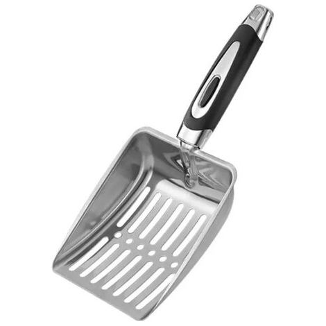 Qorva Hohlschaufel Für Kamine, Hitzebeständiges Metallsieb, Effizientes Werkzeug Zur Kohletrennung Und Reinigung, Holzöfen 25,5 X 10,8 Cm
