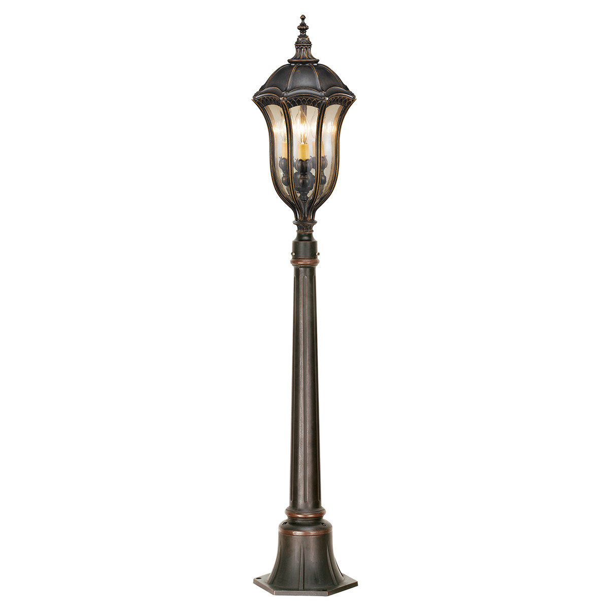 Elstead Baton Rouge - 3 Licht Außen Poller Licht Walnuss Ip44, E14