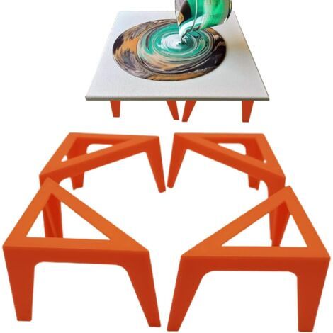 Qorva – Set Mit 4 Malständern, Leinwandmalständern, Leinwandmalstützen, Farbgießständern, Leinwandfüßen Zum Gießen Von Flüssiger Acrylfarbe