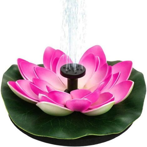 Qorva - Solarbetriebener, Schwimmender Lotusbrunnen 16x16cm - 2,5w Leistung - 100cm Max. Förderhöhe - 7v Spannung - Dekorativ Für Teiche Und Pools