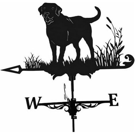 Qorva Dekorative Wetterfahne, Schwarze Gartenwetterfahne, Gartendekoration, Robuste Edelstahl-wetterfahne Im Retro-landhausstil, Windrichtungsanzeige