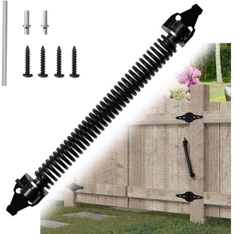 Qorva-36cm Verstellbarer Türschließer Mit Feder, Automatischer Türschließer, Türfeder Mit 2 Schrauben, Für Gartentore, Holztore Und Landwirtschaftliche Zäune (36 X 3,9 Cm)