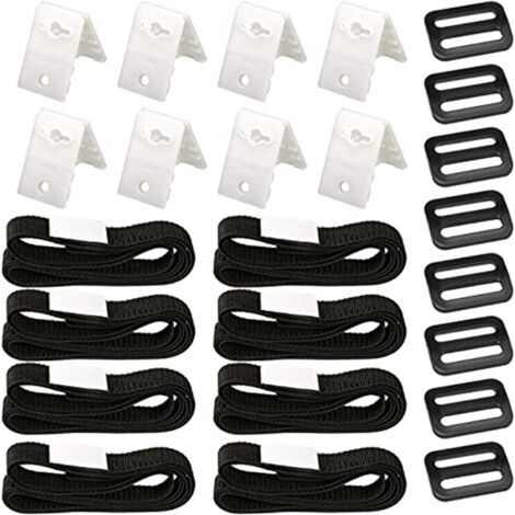 Rhg Pool-solarabdeckungs-befestigungsset, 8-teiliges Solarabdeckungs-gurtset, Solarabdeckungswickler, Befestigungsgurte, Clips, Schnallen, Für Universalpools