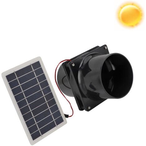Qorva – 10-w-solar-abluftventilator – 12-v-solarpanel – Luftzirkulation Für Gewächshäuser, Wohnmobile Und Hühnerställe – Einfache Installation
