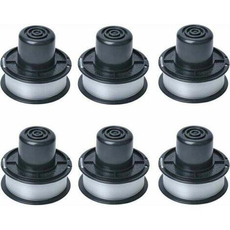 Qorva - A6226 Fadenspule Kompatibel Mit Black And Decker Gl250 / Gl310 / Gl360 / Gl360sb Automatischen Rasentrimmern, Lieferung Mit 6 M Faden, Set Mit 6 Spulen.
