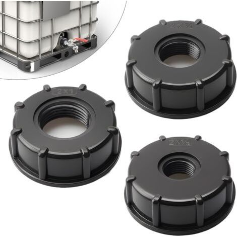 Qorva-3-teiliger Ibc-adapterdeckel S60x6 – Ibc-tankanschluss 3/4, 1/2, 1 Zoll – Ibc-adapterdeckel S60x6 Für 1000-liter-tanks (3/4, 1/2, 1 Zoll)